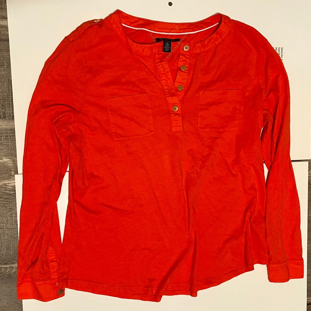 Tommy Hilfiger Burnt Orange Long Sleeve Blouse
